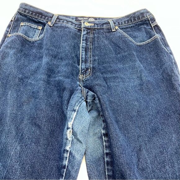 Venezia Jeans Clothing Co 100% Cotton Mom Dark Wash Straight Leg Denim Jeans-22 - Picture 6 of 13